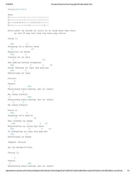 SAYANG CHORDS by Rivermaya @ Ultimate.